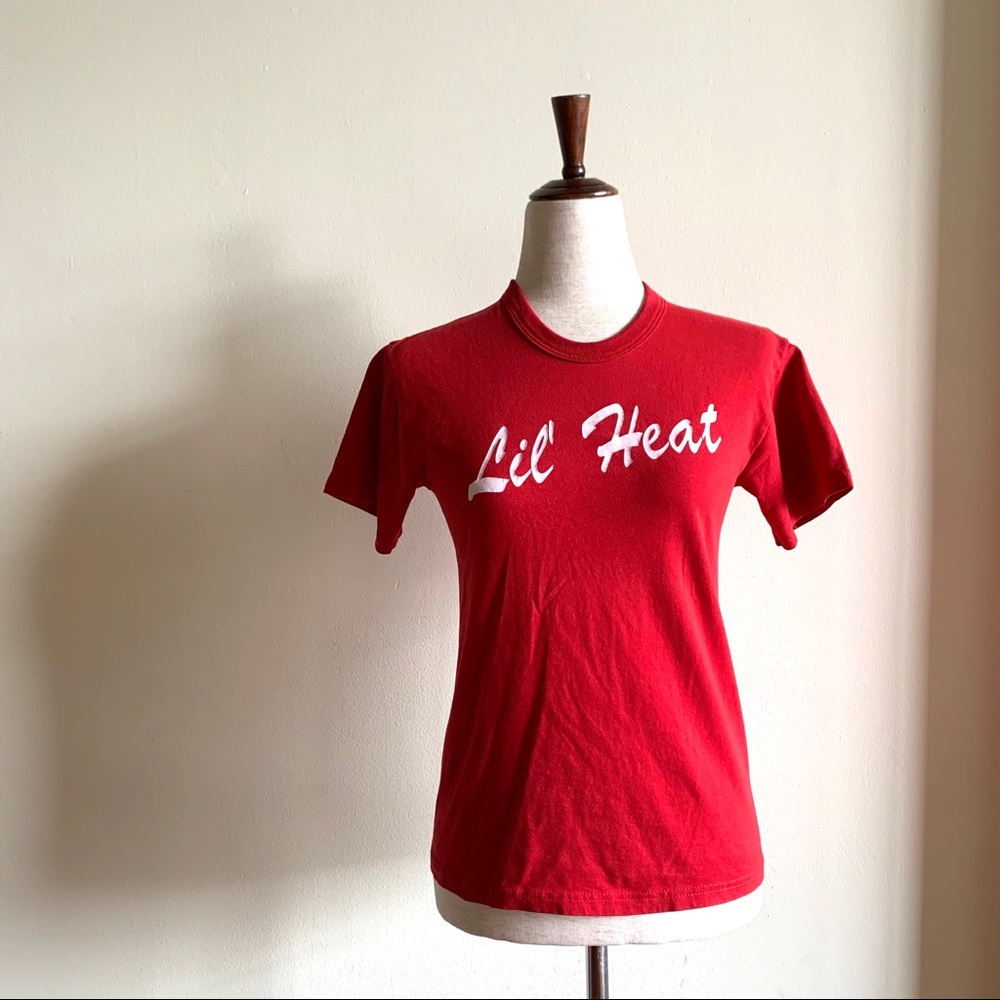 VINTAGE Red Lil’ Heat softball tee Youth Medium (Approximately XS)